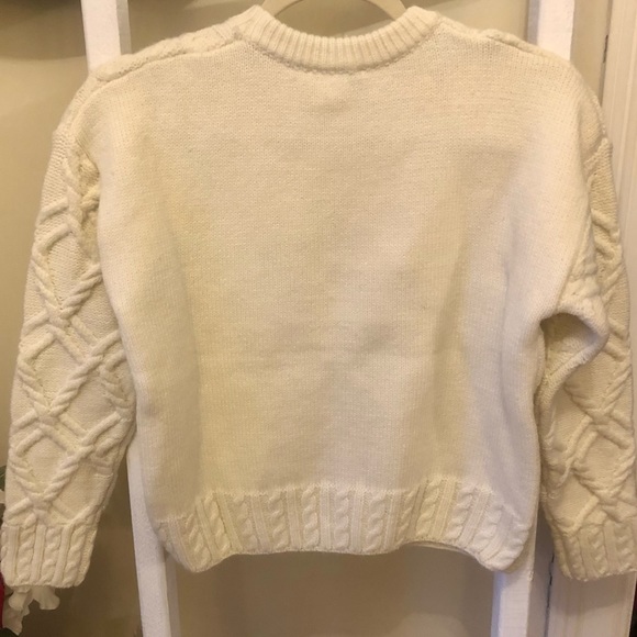 🆕Line and Dot Stella Beige Cropped cable Knit Pullover Sweater. Size XS - Picture 3 of 3
